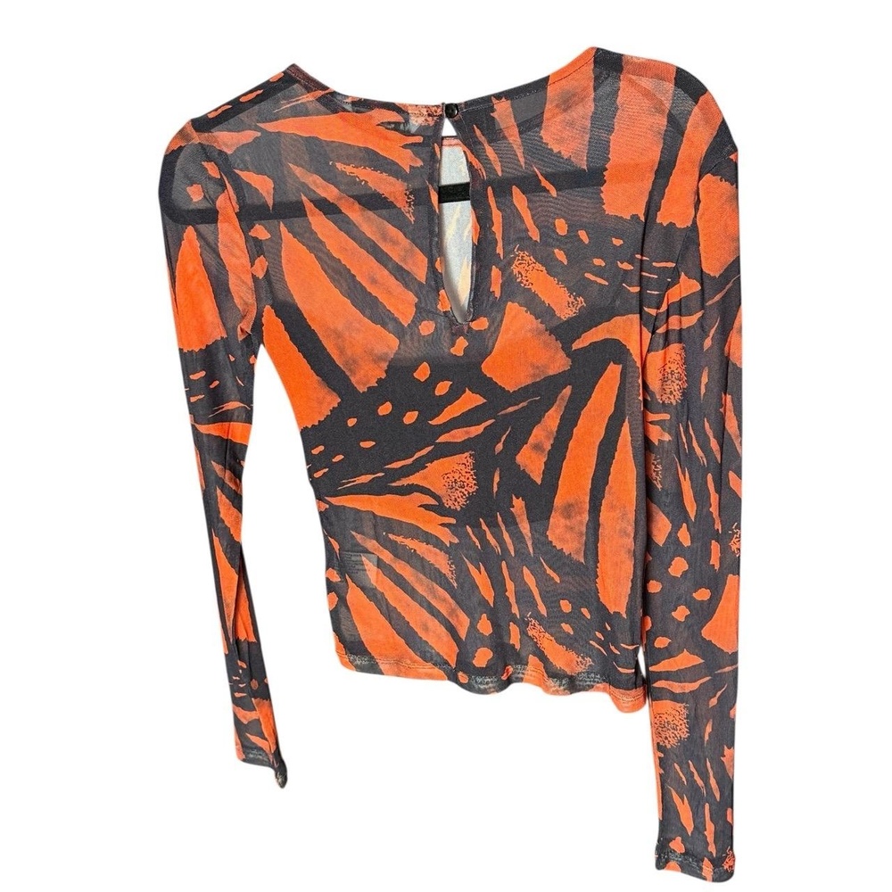 Walter Baker Barra Printed Long Sleeve Chiffon Top Sz XS NWT - Picture 5 of 10
